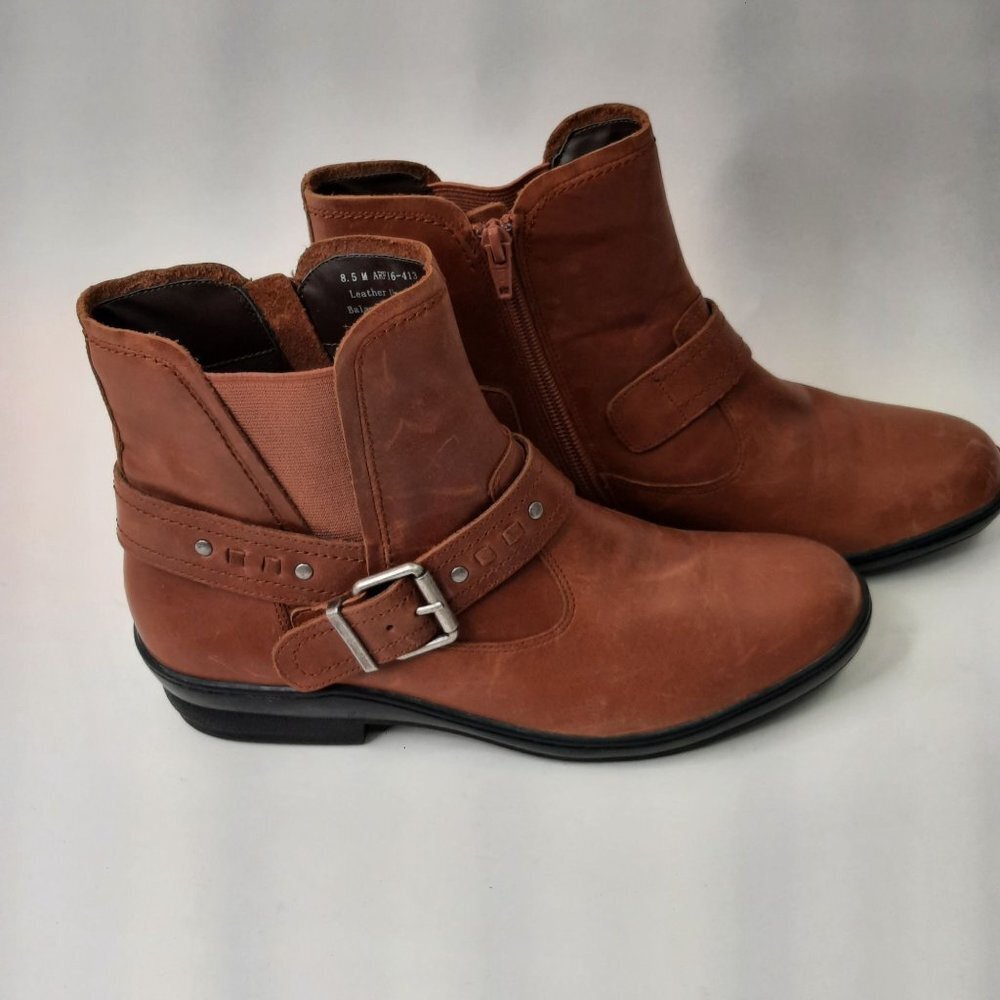 DAVID  TATE WOMEN ART ANKLE LUGGAGE‎ LEATHER BOOTS SZ 8.5 M